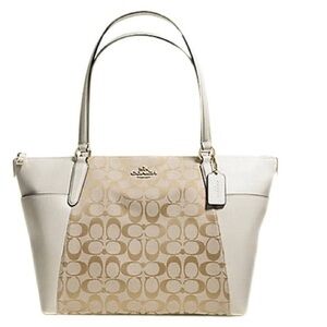Coach cream Ava Signature Logo Tote purse